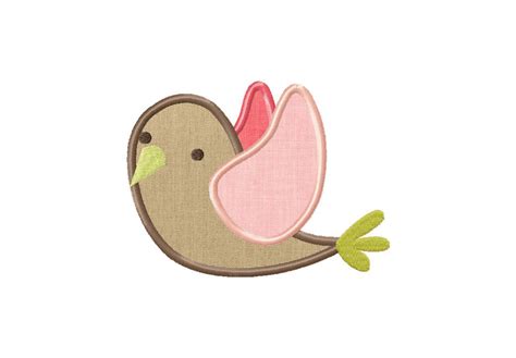 Little Birdie Machine Embroidery Design Includes Both Applique And