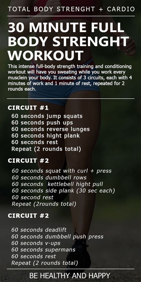 15 Minute Full Body Hiit Workout With Weights 30 Minutes For Push
