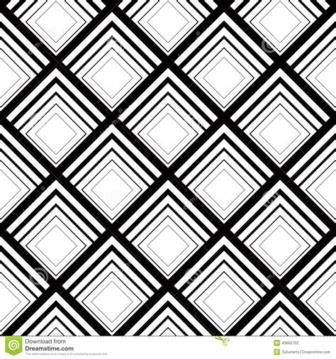 Seamless Geometric Vector Background Simple Black And White Str Stock