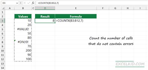 Count Cells That Do Not Contain Errors Excel Formula Excelkid