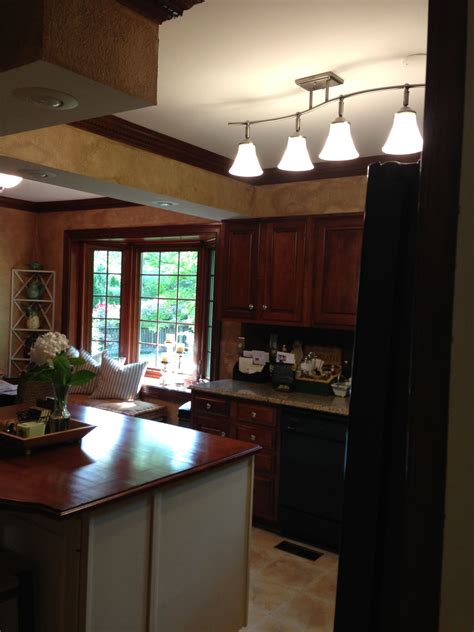 Ceilings are about 8 feet, so nothing that hangs too low. Replaced fluorescent light in kitchen with semi-mount 4 ...
