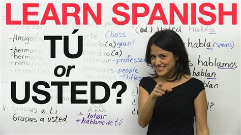 Learn Spanish Tú Or Usted Youtube
