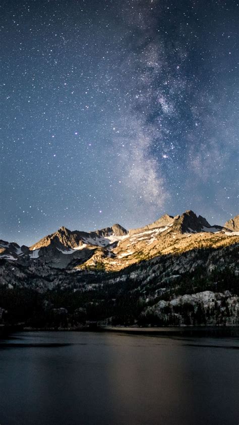 Mountains Night Milky Way Eastern Sierras Bishop 1080x1920