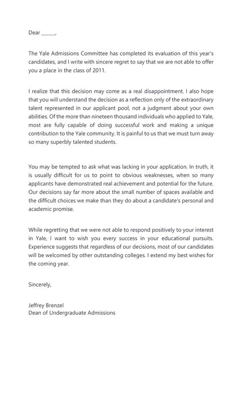 34 College Rejection Letter Samples (& Examples) ᐅ TemplateLab