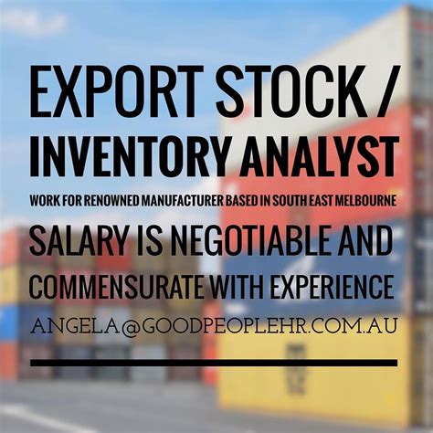 Apply to financial analyst, senior reporting analyst, reporting analyst and more! STOCK / INVENTORY ANALYST Job Melbourne | Good People HR