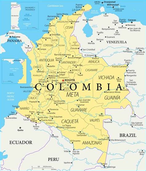 Mapas De Colombia Mapas Políticos Físicos Mudos Para Descargar