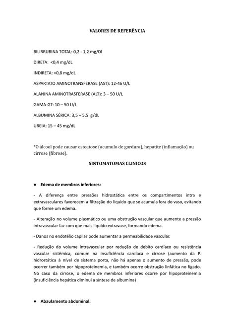 Valores De Referencia Bilirrubina