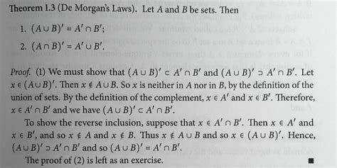 Elementary Set Theory De Morgans Laws Proof Mathematics Stack Exchange