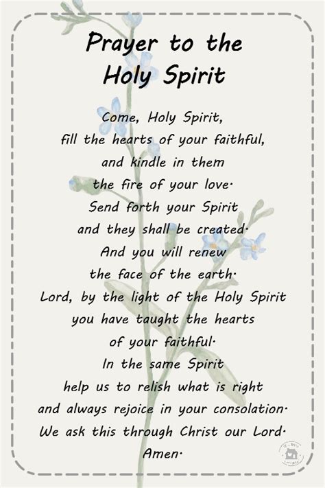 Prayer To The Holy Spirit Prayers For First Communion Preparation