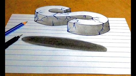 Drawing 3d S Floating Crack Letter By Simple Pencil Sketch Youtube