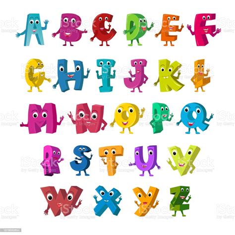 Cartoon Vector Illustration Of Funny Capital Letters