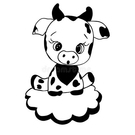 Baby Cow Clipart Black And White