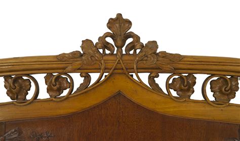 French Art Nouveau Maple Full Headboard