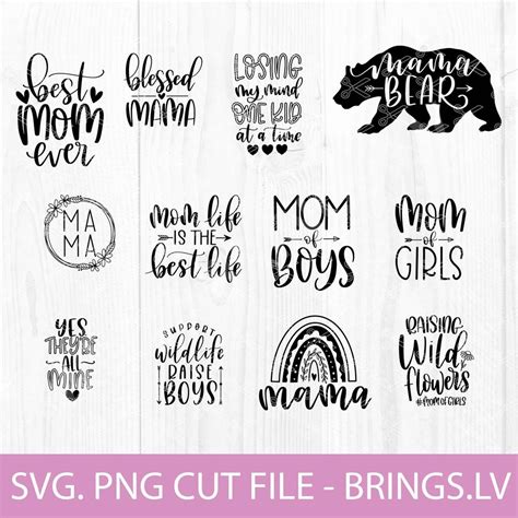 Cricut Cut Files Silhouette Mom Quotes Svg Mom To Be Svg Mama Bear Svg