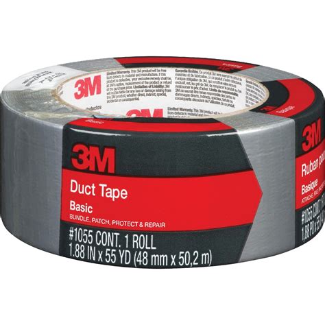3m 1055 Basic Duct Tape Silver 48 Mm X 502 M Grand And Toy