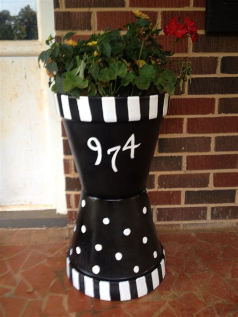 Cute Front Porch Planter Made From Terra Cotta Pots Flower Pot Art