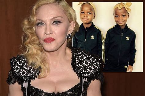 Madonnas Newly Adopted Twins Esther And Stella Pose In Matching Adidas Tracksuits In Sweet