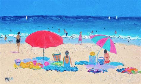 Beach Painting Hot Summer Days Painting By Jan Matson