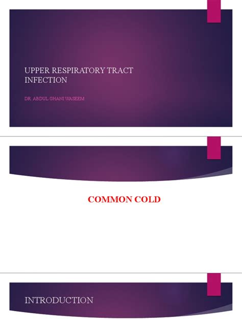 Upper Resp Tract Infection Pdf Common Cold Allergen