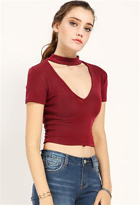 Cut Out Knit Crop Top Shop Old Cropped Tops And Bodysuits At Papaya
