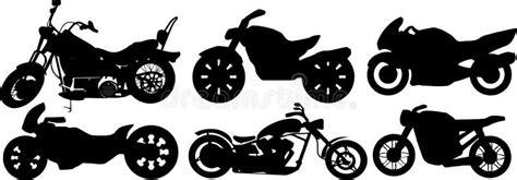 Harley Davidson Bike Silhouette Harley Davidson Bike Silhouette Set Stock Illustration