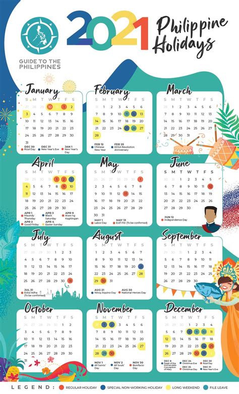 2021 Calendar Of Philippine Holidays And Long Weekends Philippine