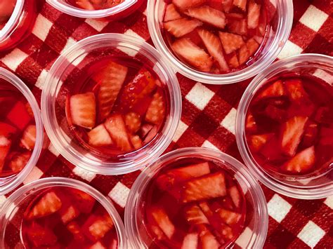 Strawberry Filled Red White And Blue Jello Shots Recipe Positively