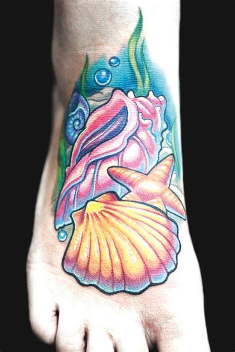 Conch Shell Tattoo Ideas 70 Seashell Tattoo Ideas Seashell Tattoos