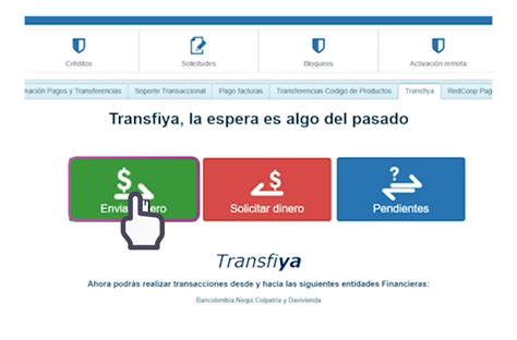 Enviar Transfiya En El Multiportal Centro De Experiencia De Usuario Solidario