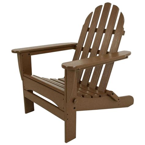 Polywood Classic Teak Plastic Patio Adirondack Chair Ad5030te The