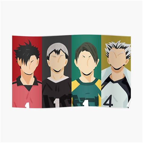 Haikyuu Minimalist Captains Print Set 2 Poster For Sale By