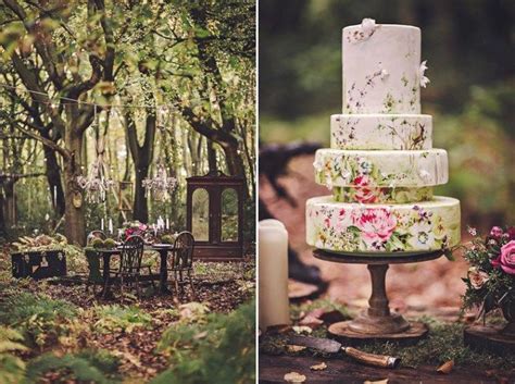 Magical Midsummers Night Dream Wedding Inspiration Woodland Theme Wedding Wedding Cake