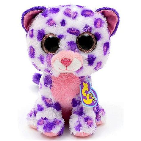 Ty Beanie Boos Glamour Leopard Justice Exclusive Purple And White