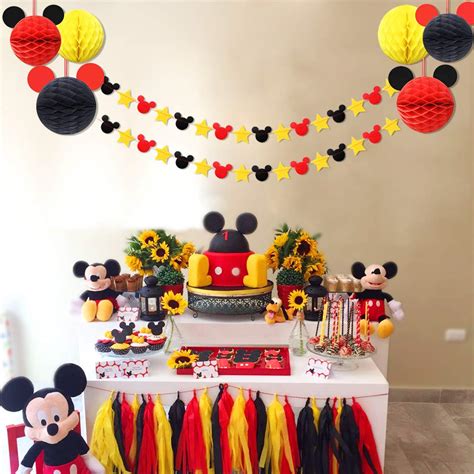 Mickey Mouse Party Decoration Kit Colorful Mickey Paper Honeycomb