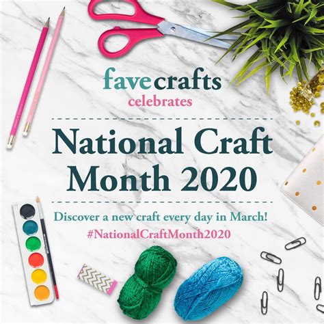 National Craft Month 2020 Monthly Crafts Craft Projects For Adults