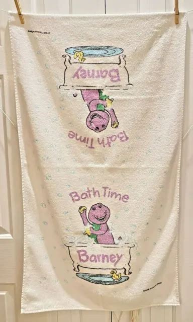 Barney Bath Towel Bath Time Barney In The Tub On Both Ends 1199