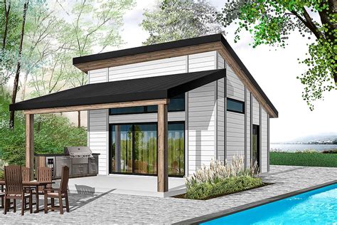 Smart design features such as. One Bed Modern Tiny House Plan - 22481DR | Architectural ...