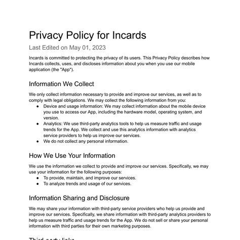 Incards Privacy Policypdf Docdroid