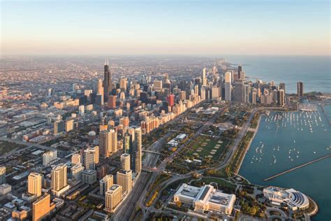 Chicago Aerial Skyline Sunrise Toby Harriman