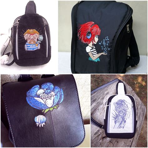 Embroidered backpacks | Embroidered backpack, Embroidery designs