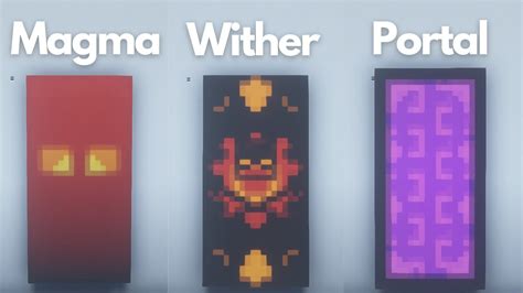 Minecraft 10 Nether Banner Designs 12 Tutorial Youtube