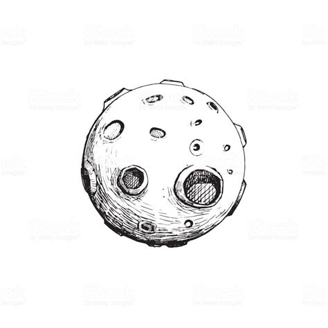 This is a video tutorial to draw moon easy. Full Moon With Craters Vector Illustration Hand Draw Line ...