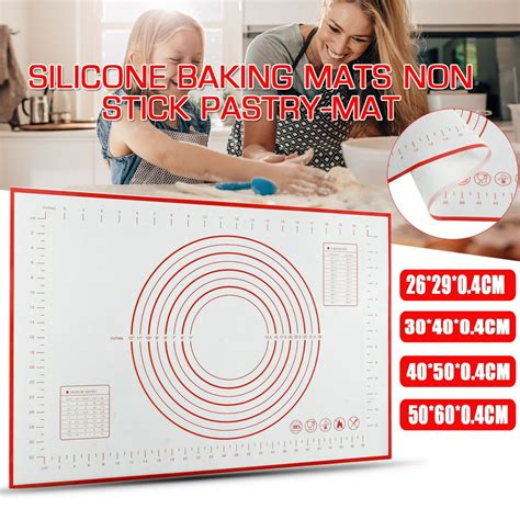 Large Silicone Pastry Mat Baking Mat With Measurements Nonstick And