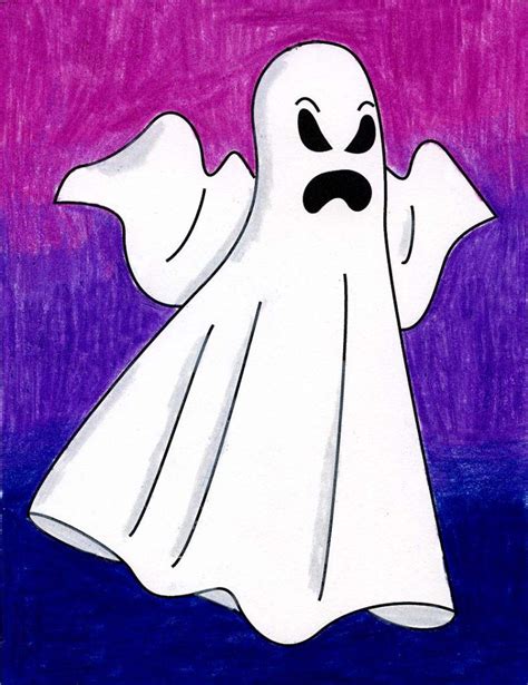 Easy How To Draw A Ghost Tutorial And Ghost Coloring Page Cuentos