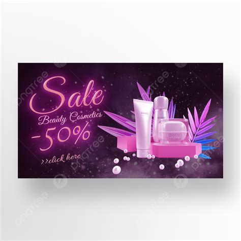 Pink Glitter Cosmetics Promotion Banner Template Download On Pngtree