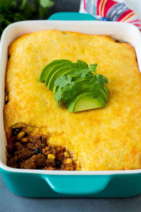 This Tamale Pie Is Seasoned Ground Beef Corn And Beans Baked Together
