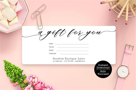 Editable Elegant Gift Voucher Printable Gift Certificate Etsy My Xxx Hot Girl