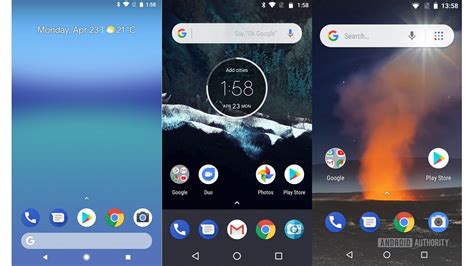 Stock Android Android One And Android Go Home Screens Android One