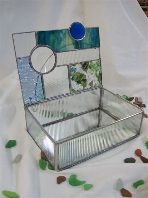 Geometric Stained Glass Box By Renaissanceglass On Etsy Glass Boxes Stained Glass Diy