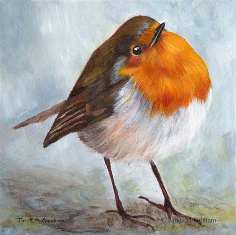 Robin Bird Art Painting Wildlife Sfa Original Hand Painted Birds